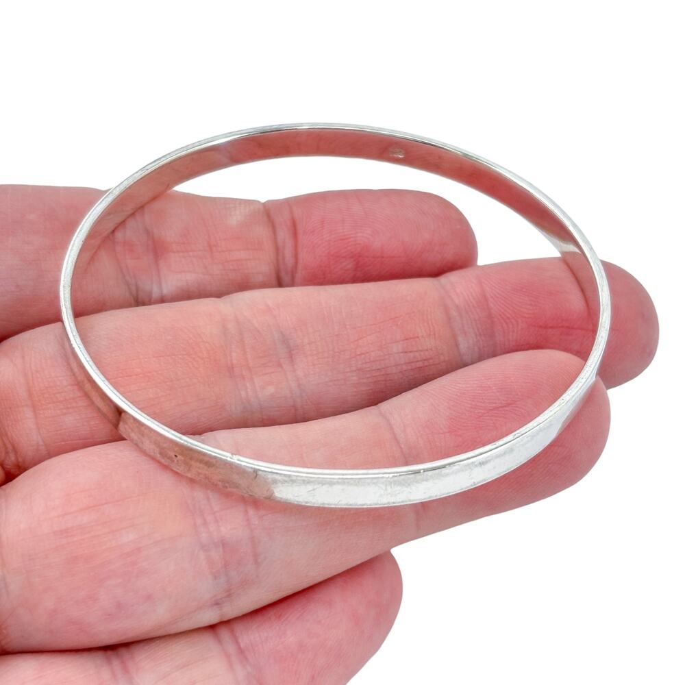 Vintage Sterling Silver 925 Classic Bangle Bracelet 7.5"